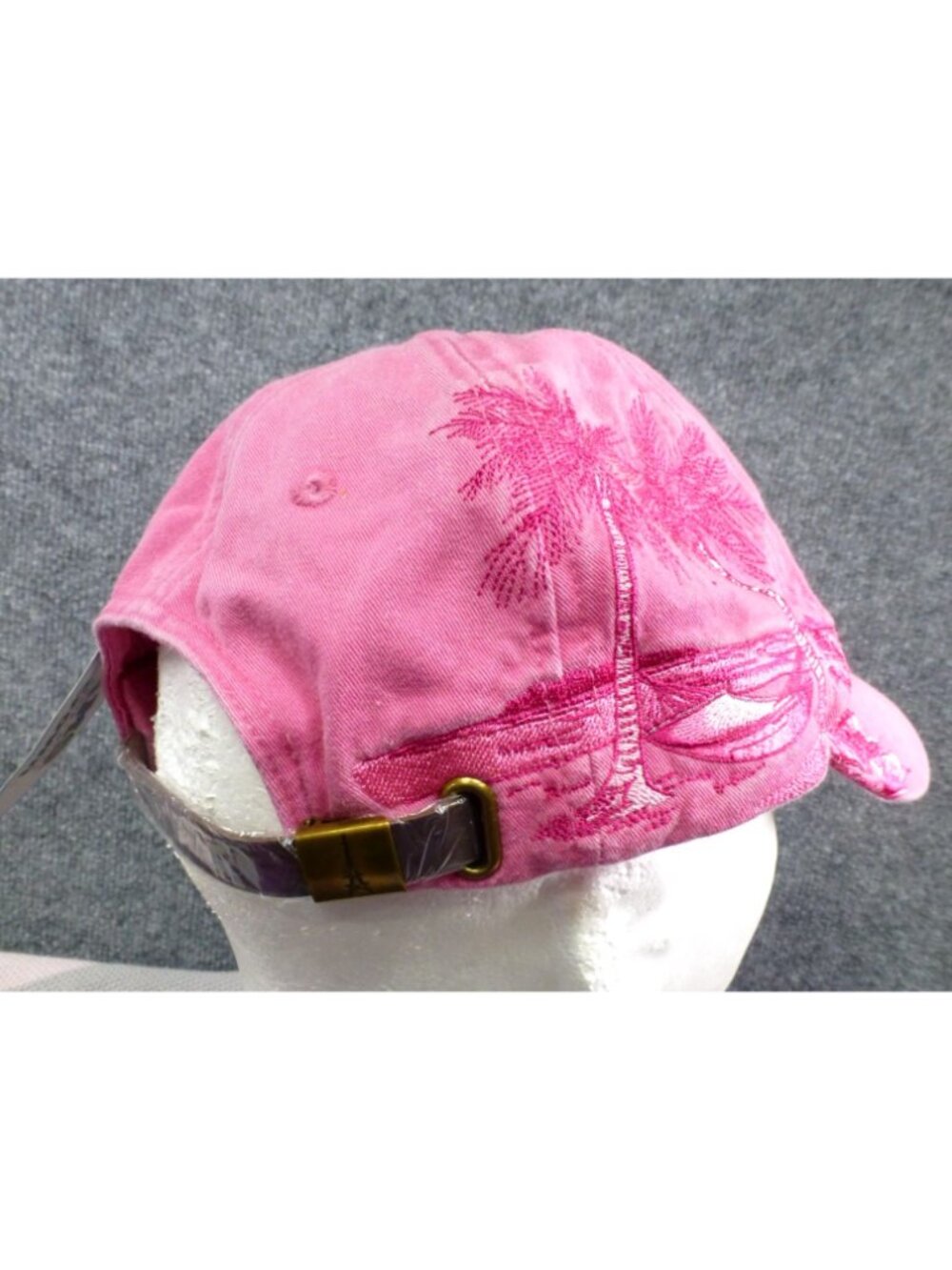 Adams Pink Cool-Crown Cotton Embroidered Baseball Cap With Palm Tree Design - Picture 4 of 12